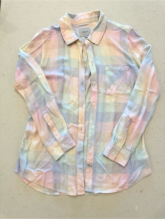 Rails Tops - NWOT Rails Long Sleeve Soft Cotton Button Down Size XS Rainbow Casual Colorful
